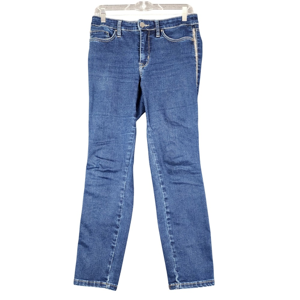 Tommy Bahama Boracay‎ Indigo High Rise Ankle Jeans Blue Rhinestone 4x28 SW121041